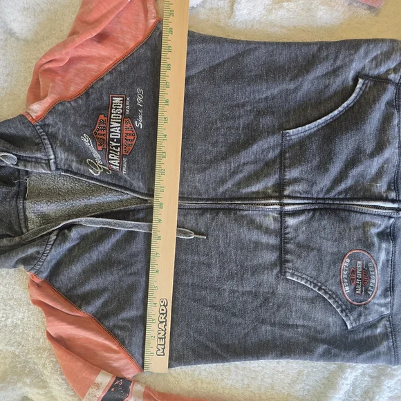 Harley-Davidson Gray and Orange Women's Hoodie - Picture 3 of 10